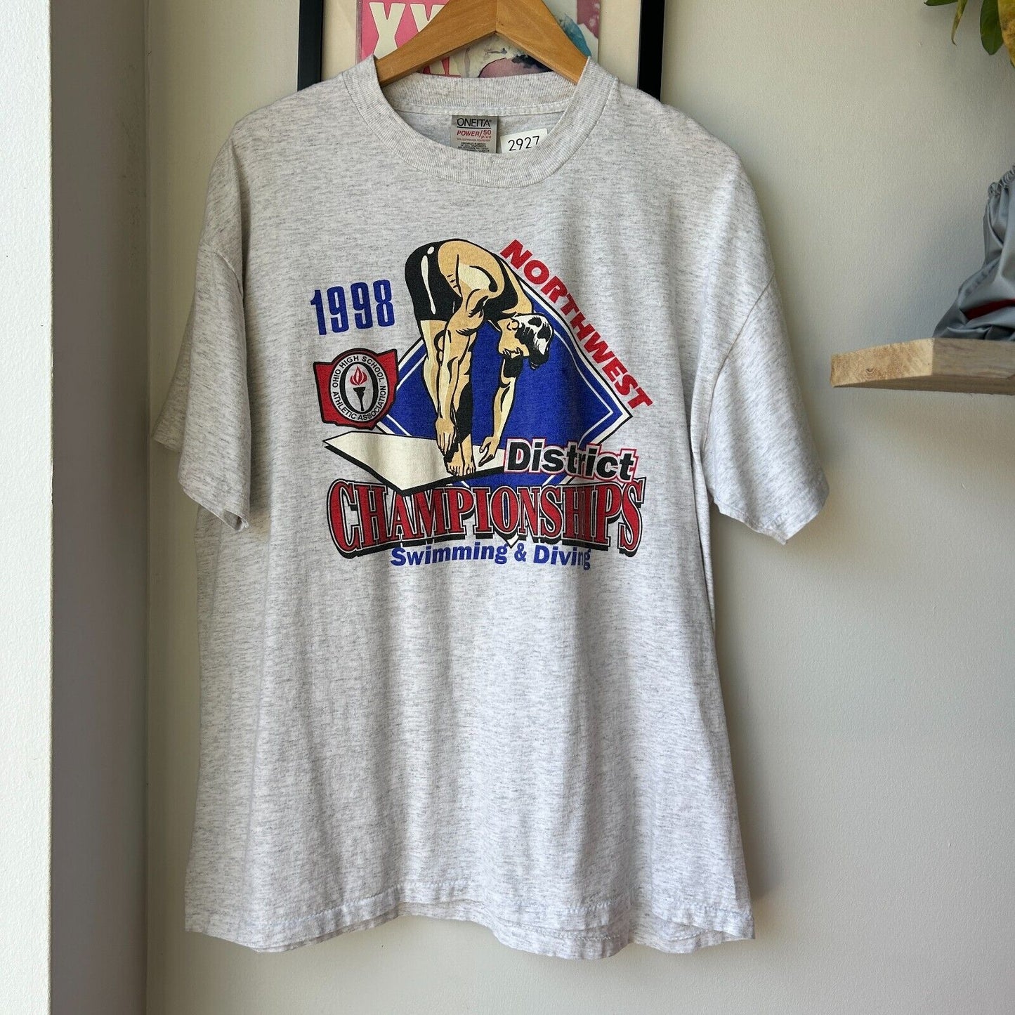 VINTAGE 90s | Swimming & Diving Championships T-Shirt sz XL