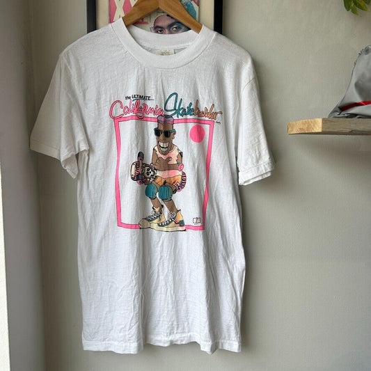 VINTAGE 80s | Ultimate California Skateboarder Cartoon T-Shirt sz S