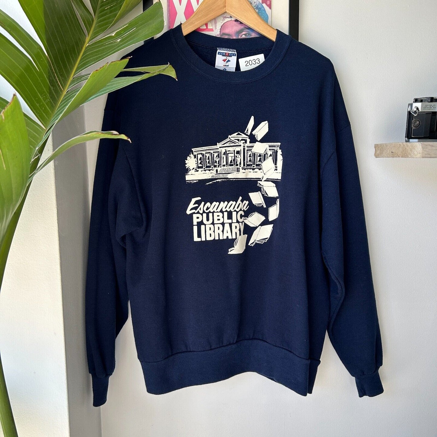 VINTAGE 90s | Public Library Crewneck Sweater sz L Adult