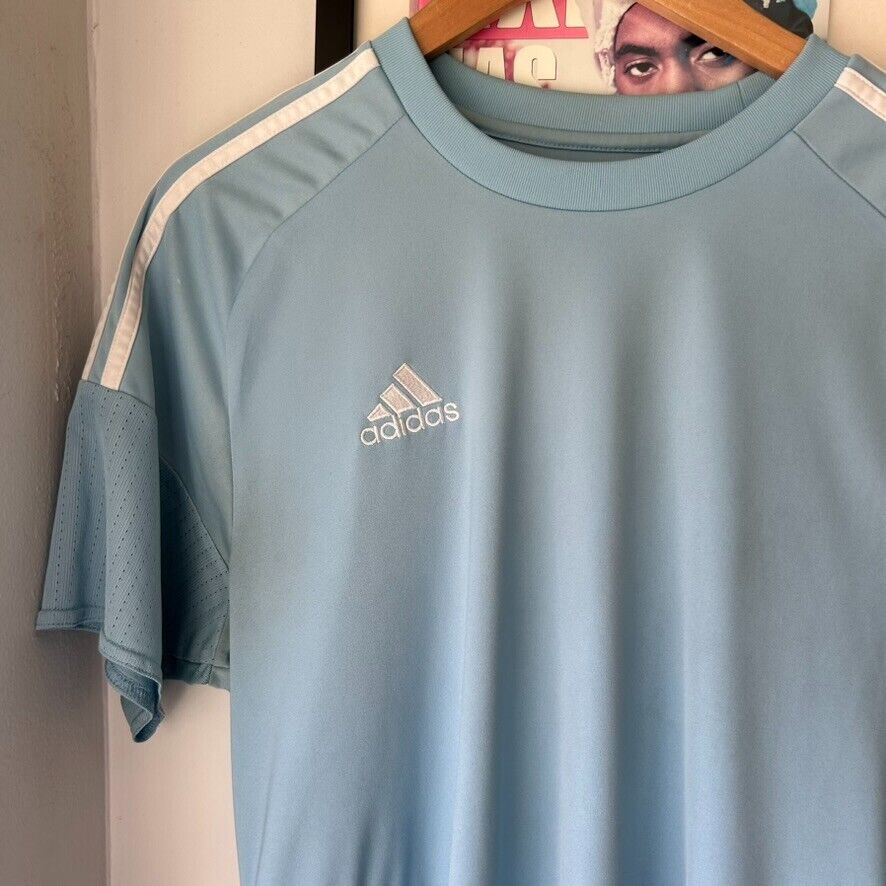 ADIDAS Baby Blue Athletic T-Shirt Jersey sz L