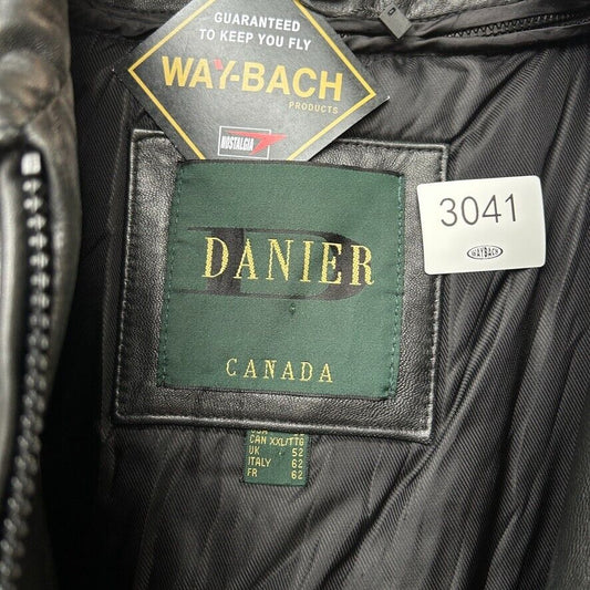 VINTAGE | Danier Black Zip Up Genuine Leather Jacket sz XXL