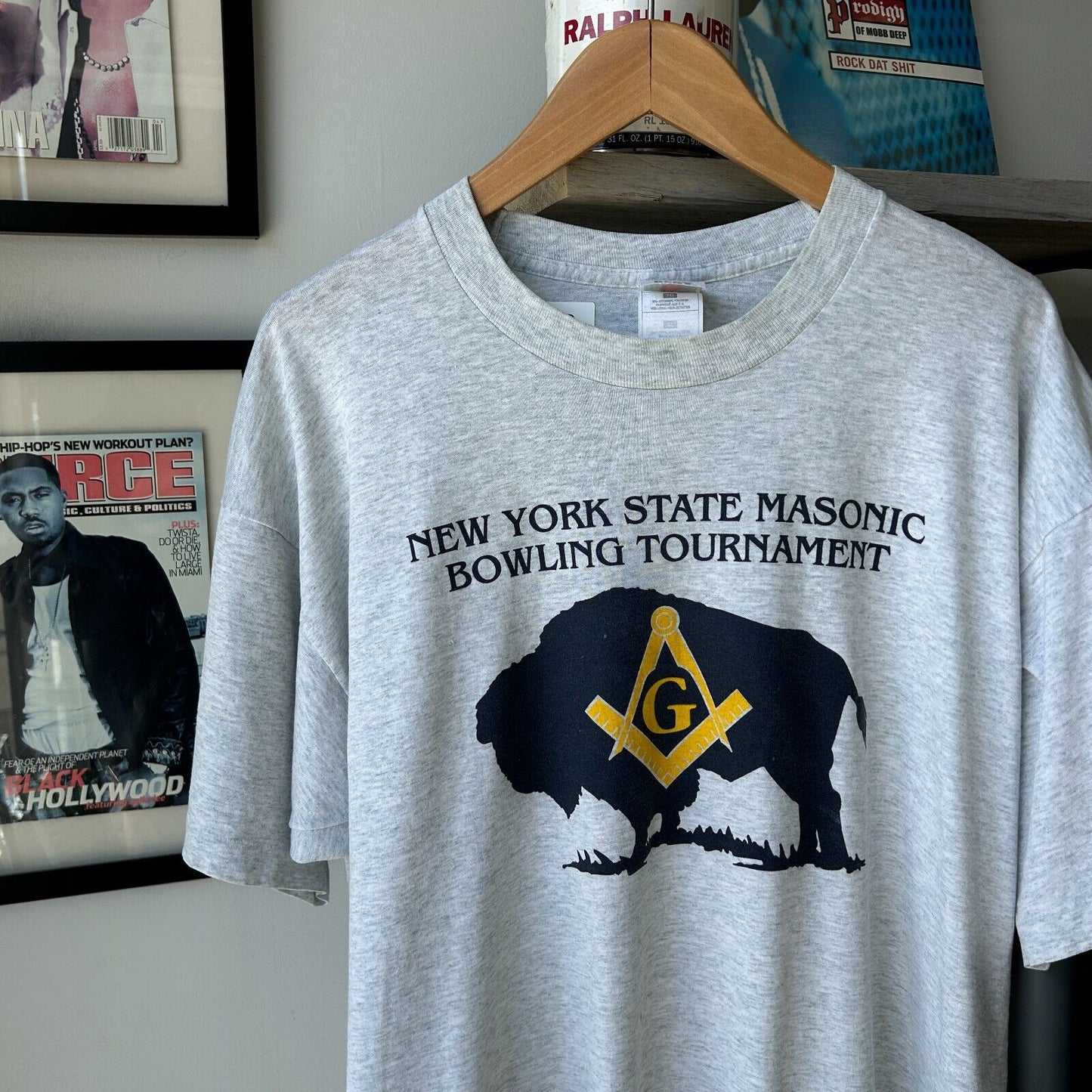 VINTAGE 90s | New York State Bowling Tournament T-Shirt sz XL Adult