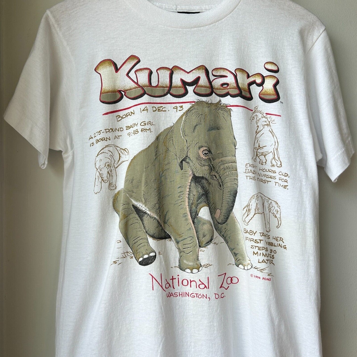 VINTAGE 90s | Kumari Elephant National Zoo T-Shirt sz S