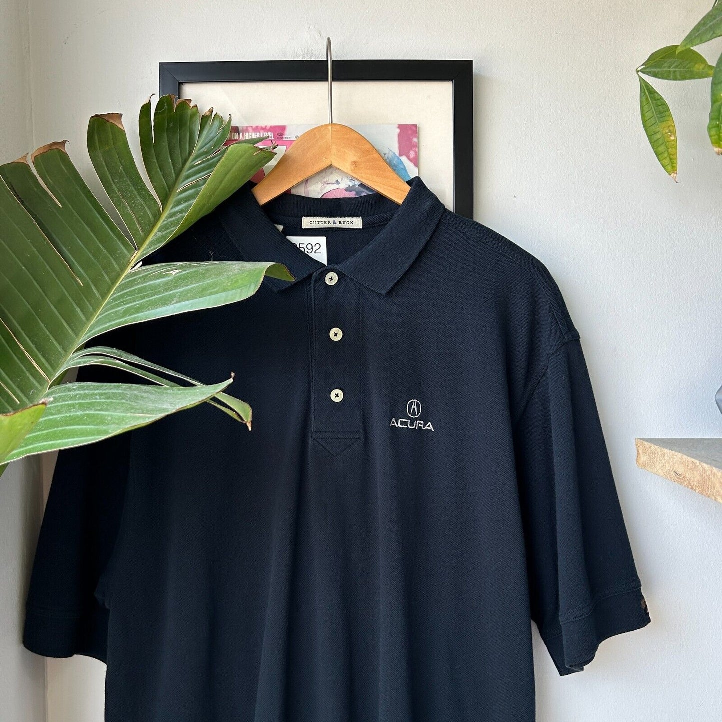 VINTAGE | Acura Car Logo Navy Polo Shirt sz L