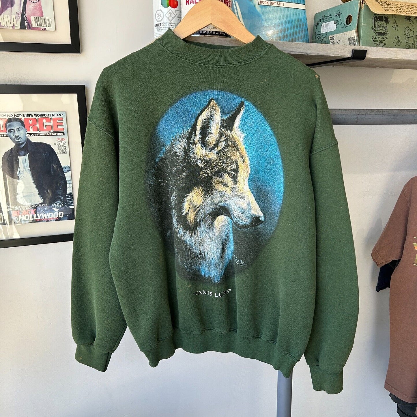 VINTAGE 90s | Canis lupus Werewolf Crewneck Sweater sz L Adult