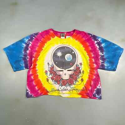 VINTAGE 1992 The Grateful Dead Space Your Face Tye Dye Crop T-Shirt sz XL Adult