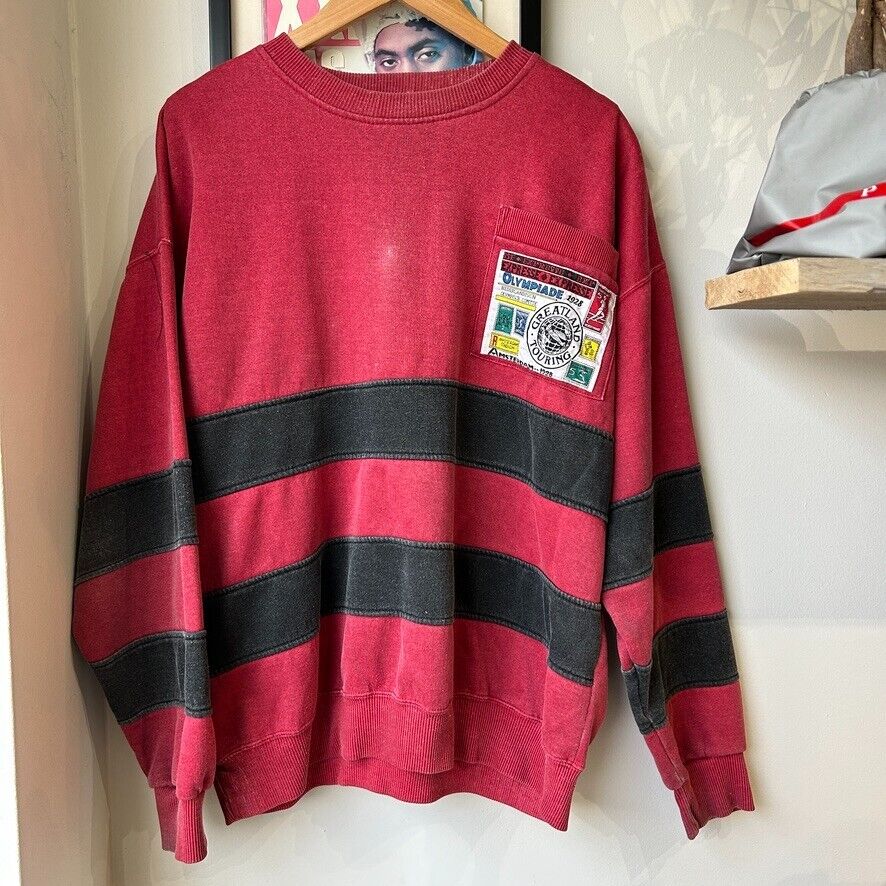 VINTAGE 90s | Olympiade Amsterdam Striped Crew Sweater sz L