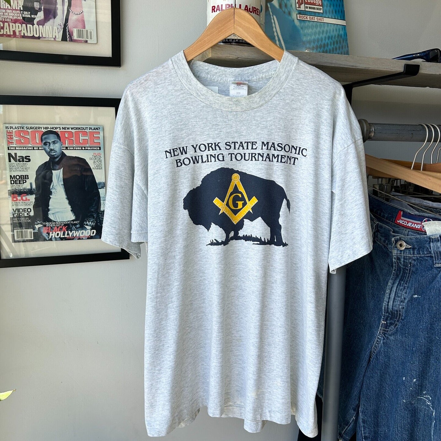VINTAGE 90s | New York State Bowling Tournament T-Shirt sz XL Adult