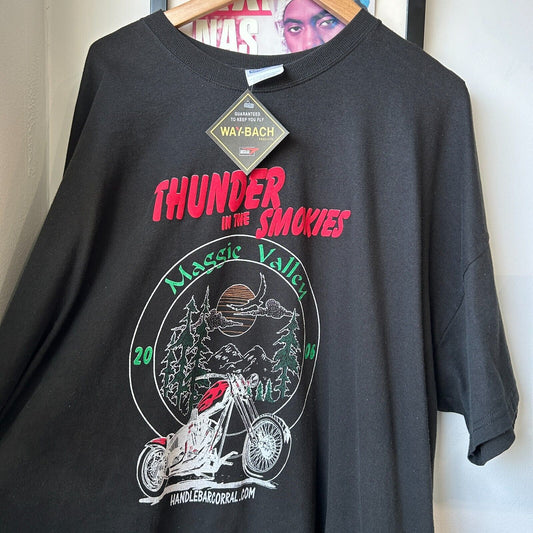 VINTAGE | Thunder In The Smokies Black Biker T-Shirt sz 3XL Adult