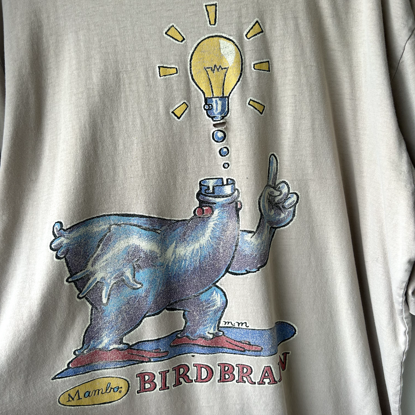 VINTAGE 1990s | Mambo Moral Fibre Bird Brain Graphic T-Shirt sz XXL Adult