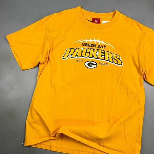 VINTAGE | NFL Green Bay Packers Yellow Football T-Shirt sz L Men Adult