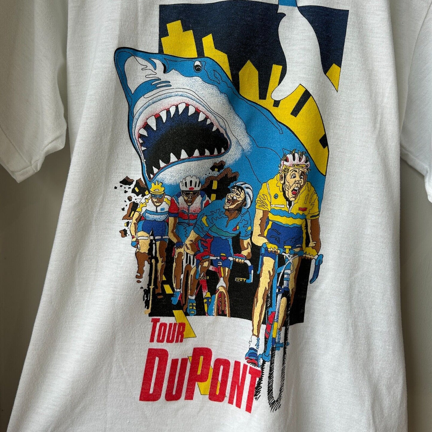 VINTAGE 90s | Tour Dupont Shark Attack Cycling Jersey T-Shirt sz S-M