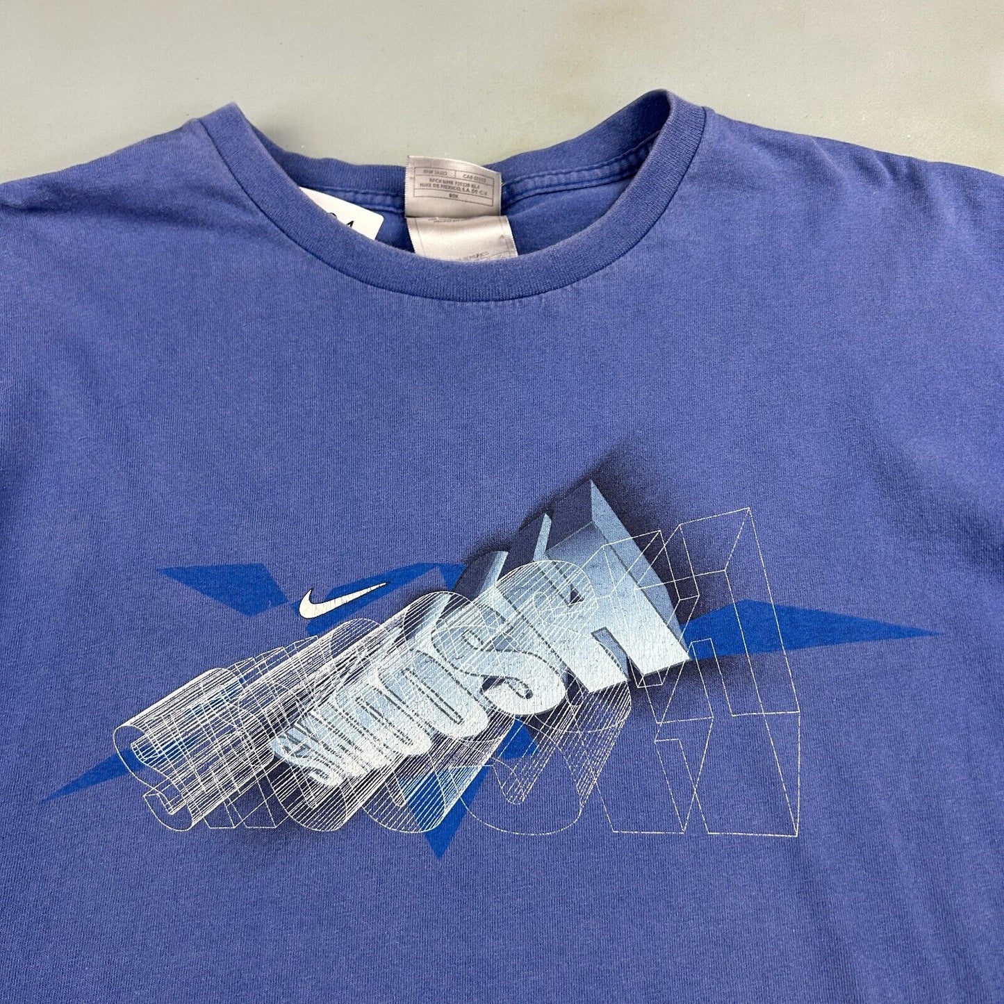 VINTAGE | NIKE 3D SWOOSH Blue T-Shirt sz XL Adult