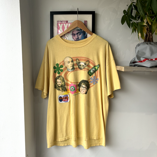 VINTAGE | Austin Powers Heineken Beer Graphic T-Shirt XL Adult Yellow