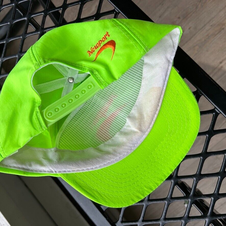 Vintage 80s | Newport Neon Logo Nylon Snapback HAT sz OS