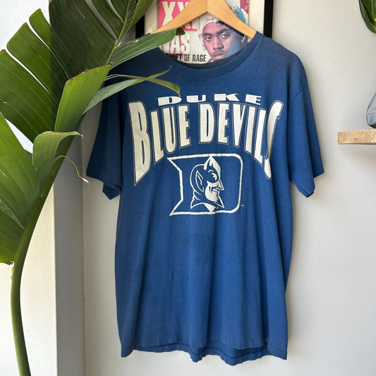 VINTAGE 90s | Duke Blue Devils Thrashed University T-Shirt sz M