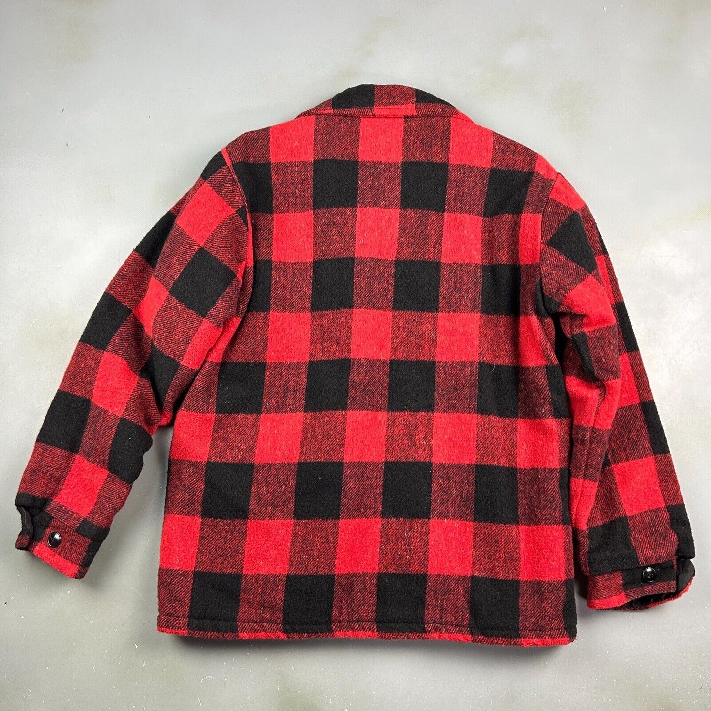 VINTAGE 70s | Union Made Wool Plaid Flannel Lined Jacket sz M Adult