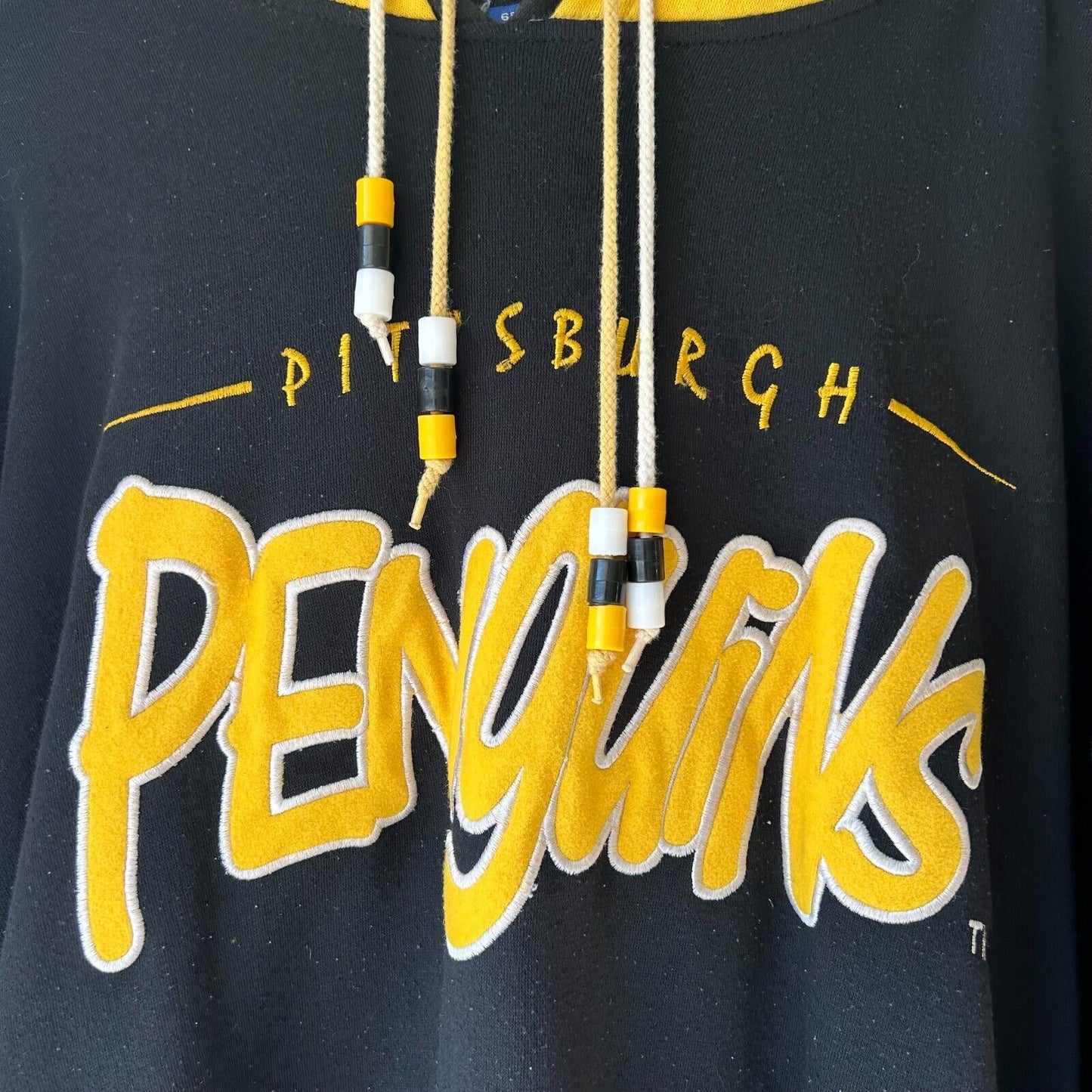 VINTAGE 90s Pittsburgh Penguins NHL Starter Double Hood Sweater sz XL