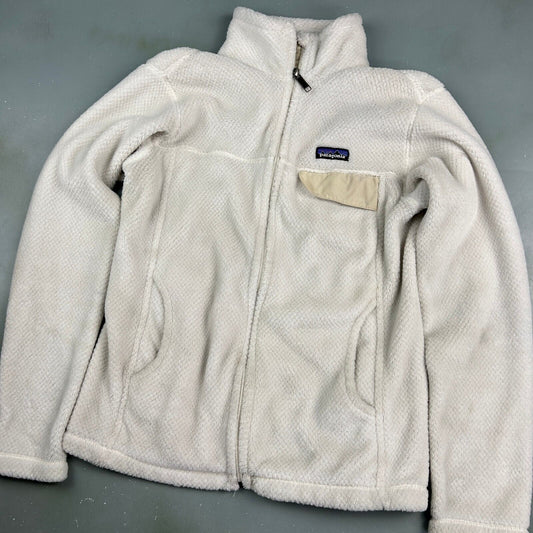 VINTAGE Patagonia White Zip Up Fleece Sweater sz Medium Womens Adult