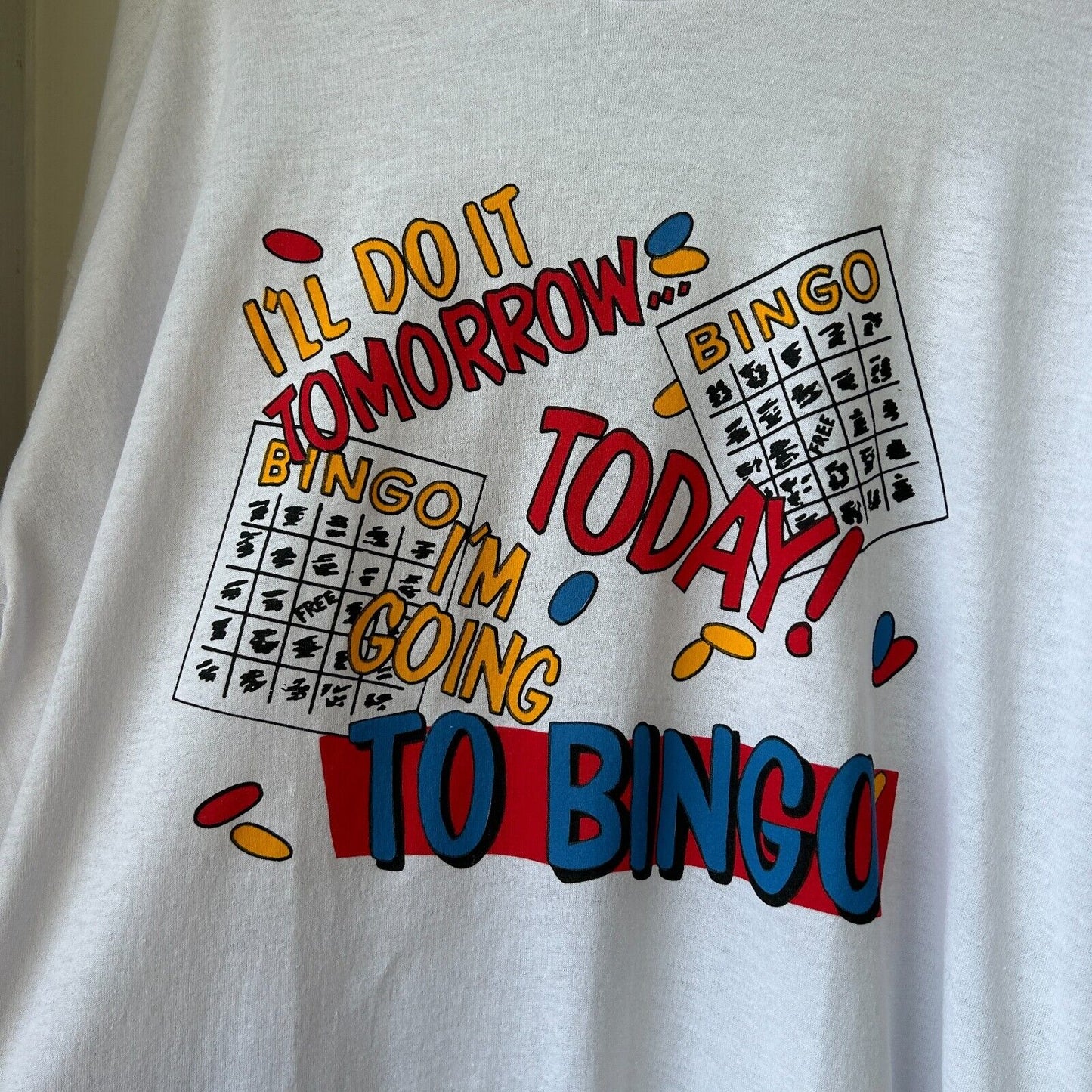 VINTAGE 90s | Today Im Going To Bingo T-Shirt sz XL