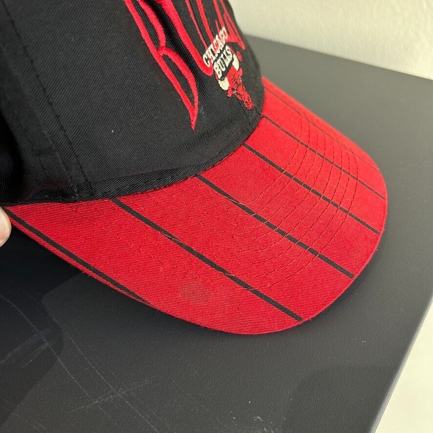 VINTAGE 90s | Chicago Bulls The Game Pinstriped Snapback Limited HAT sz OS