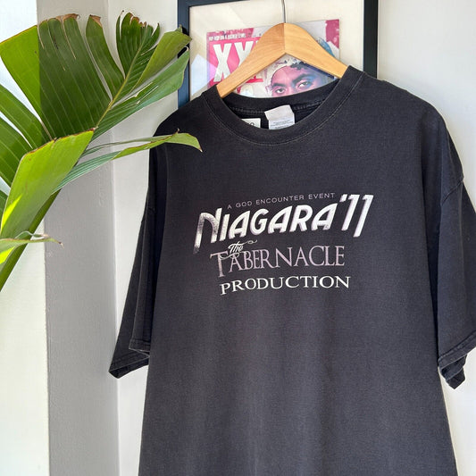 VINTAGE 90s | Niagara '11 Tabernacle Production T-Shirt sz XXL Adult