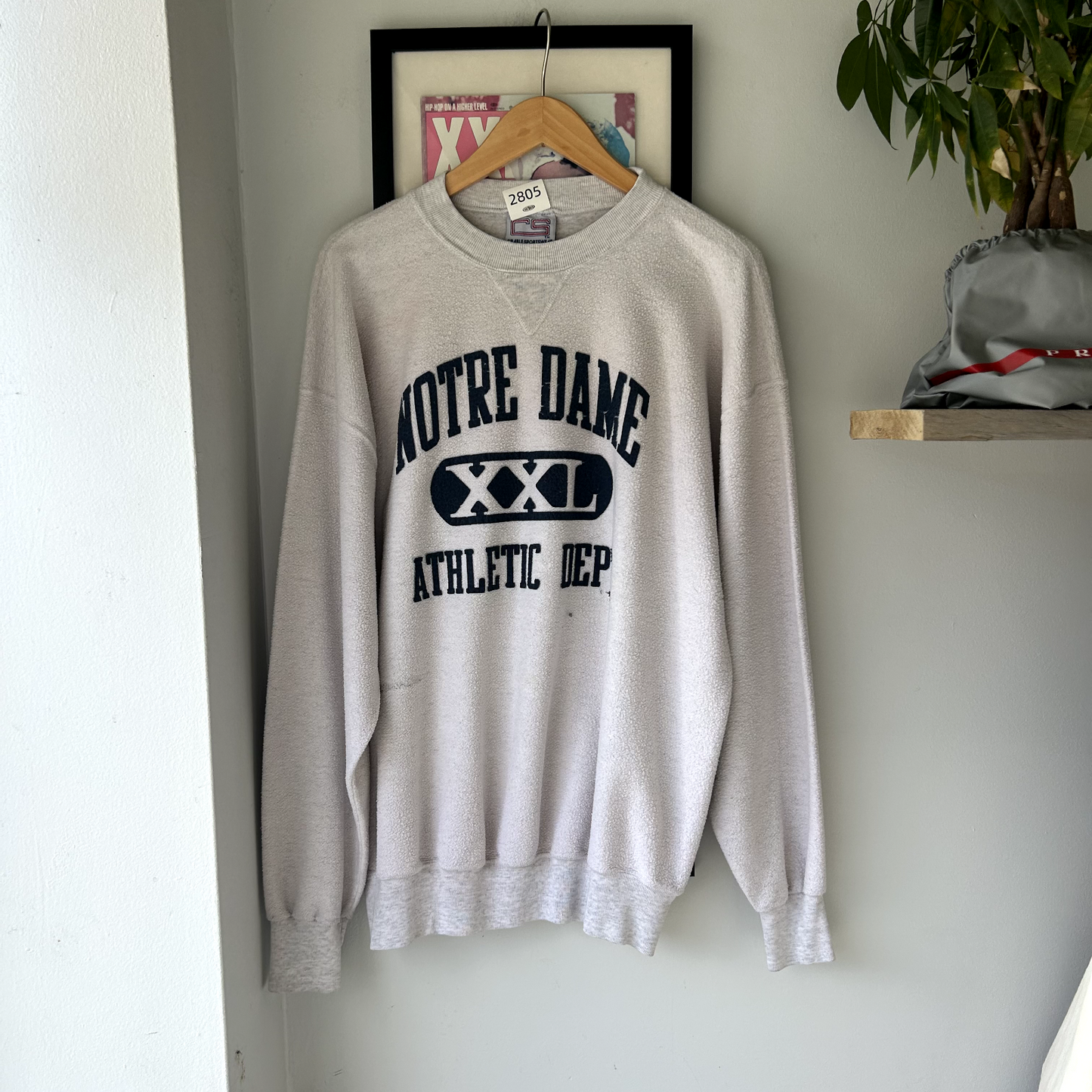 VINTAGE 1990s | University Of Notre Dame Collegiate Crewneck Sz XL