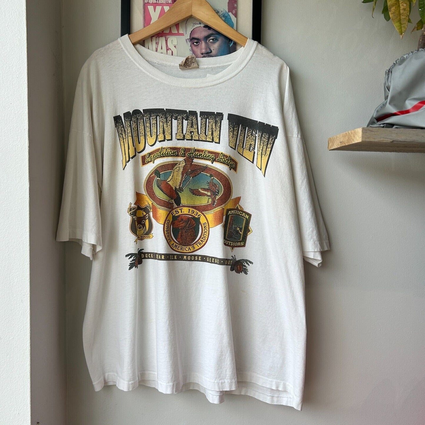 VINTAGE 90s | Mountain View Expedition & Hunting T-Shirt sz XXL