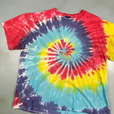 VINTAGE Tye Dye Spiral Blank T-Shirt sz Medium Adult