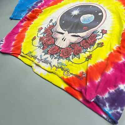 VINTAGE 1992 The Grateful Dead Space Your Face Tye Dye Crop T-Shirt sz XL Adult