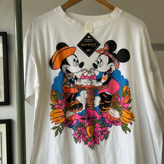 VINTAGE 90s | Mickey Mouse Hawaii Vacation White T-Shirt sz XL Adult