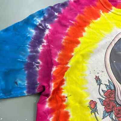 VINTAGE 1992 The Grateful Dead Space Your Face Tye Dye Crop T-Shirt sz XL Adult