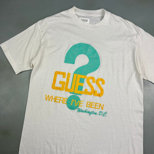 VINTAGE 90s | Guess Where Ive Been? Washington DC T-Shirt sz M Adult