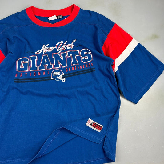 VINTAGE 90s | NFL New York Giants Football 3/4 Sleeve T-Shirt sz L Men Adult