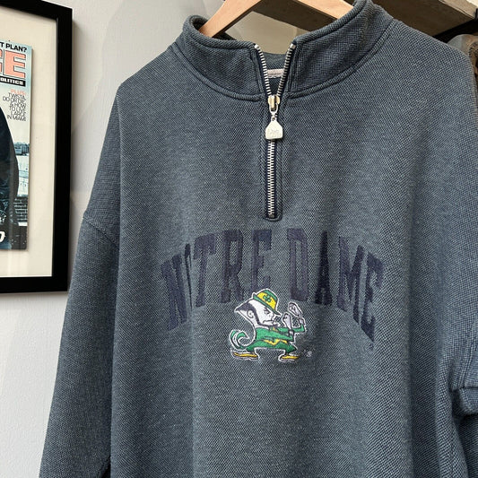 VINTAGE 90s | Notre Dame 1/4 Zip Pro Player Sweater sz XXL