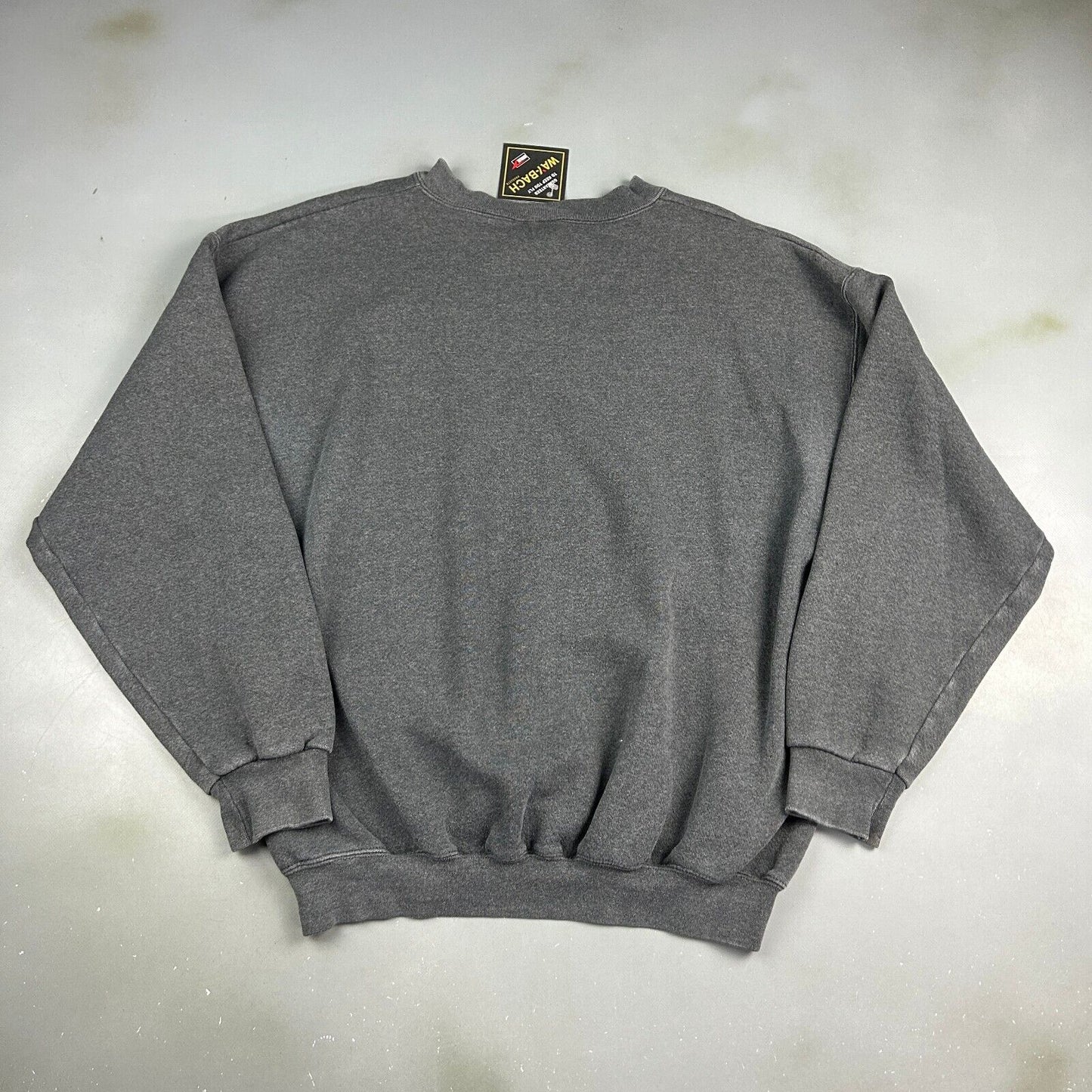 VINTAGE 90s Discus Athletic Faded Dark Grey Blank Crewneck Sweater sz XL Adult