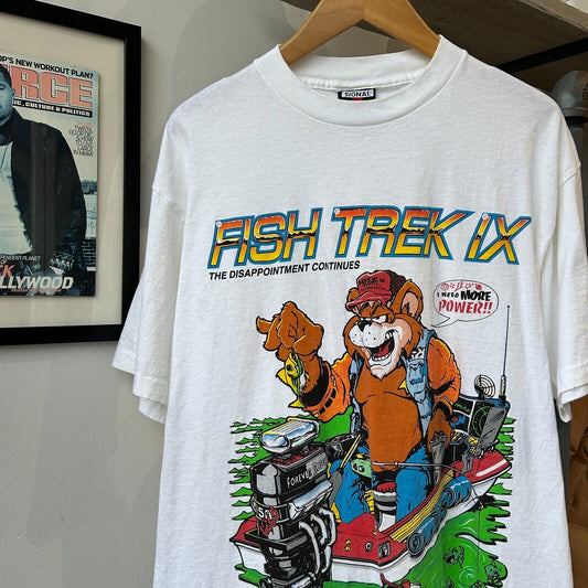 VINTAGE 90s | Fish Trek IX The Disappointment Continues Fishing T-Shirt sz L