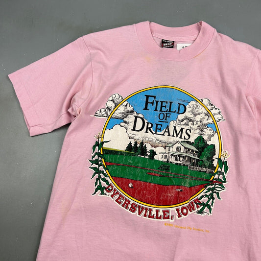 VINTAGE 90s | Field Of Dreams Iowa Pink T-Shirt sz XS Men Adult