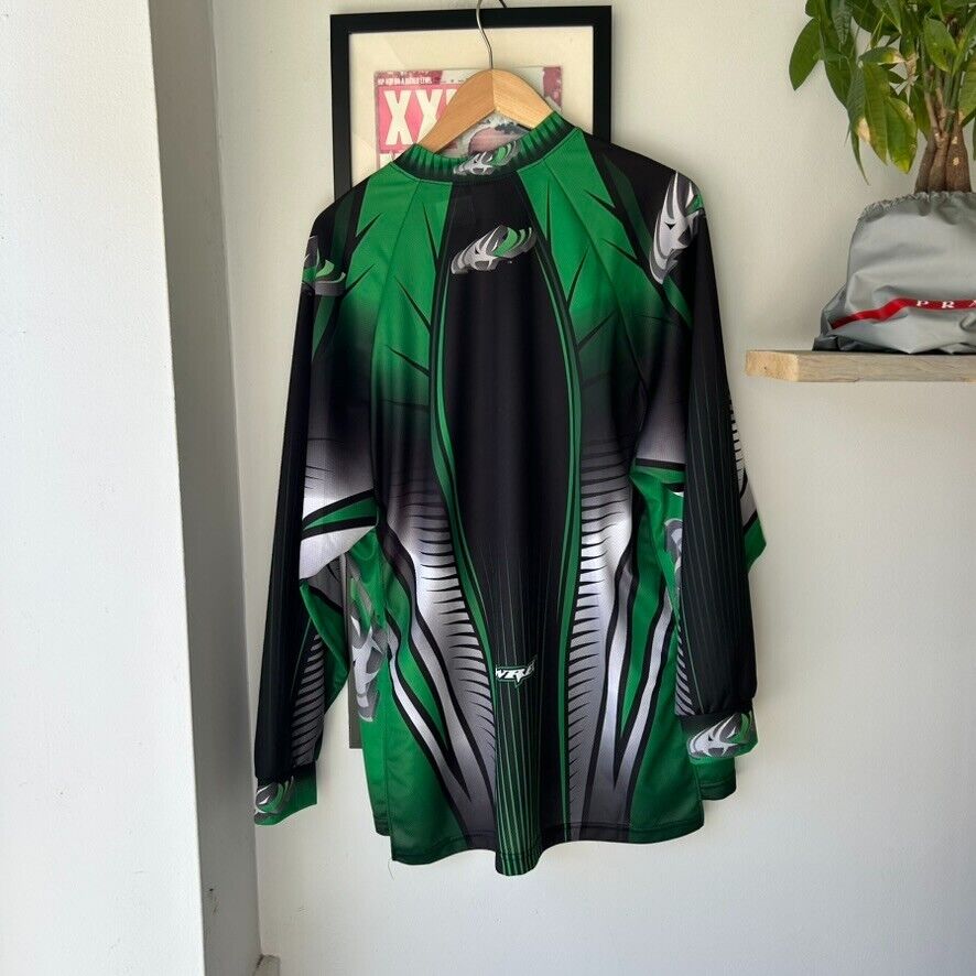 VINTAGE 90s | WREK Black Moto Long Sleeve Jersey sz L