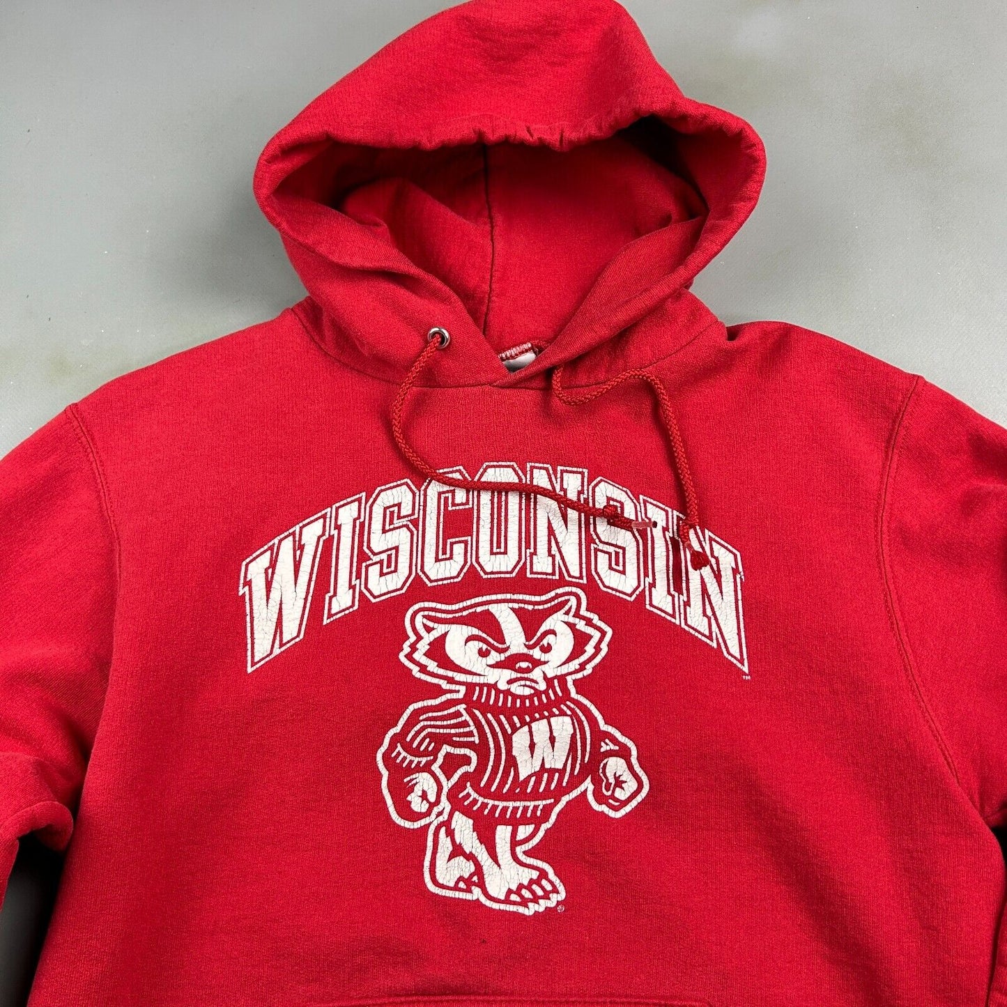 VINTAGE | Wisconsin Badgers CHAMPION Red Hoodie Sweater sz Sm Adult