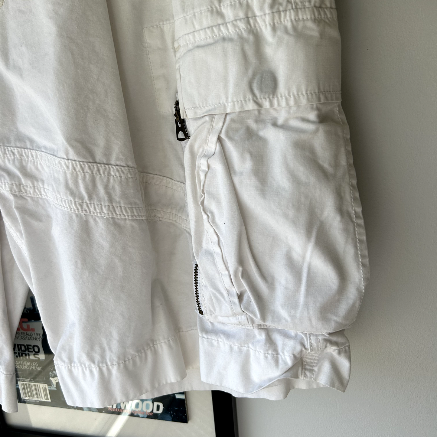 VINTAGE | 1990s Polo Ralph Lauren White Cargo Shorts sz W38 Embroidered