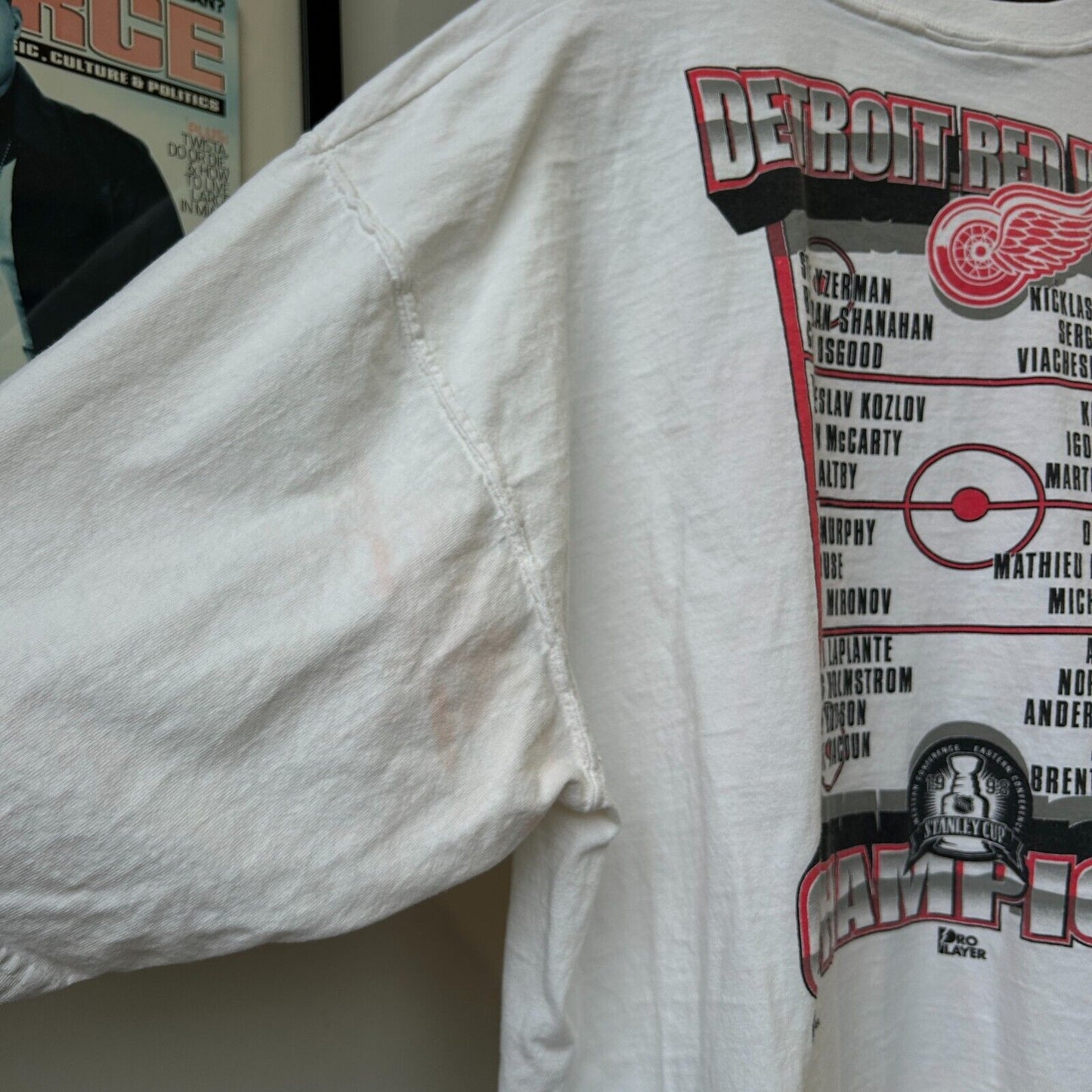 VINTAGE 90s | Detroit Red Wings Champion Caricature Hockey T-Shirt sz XL