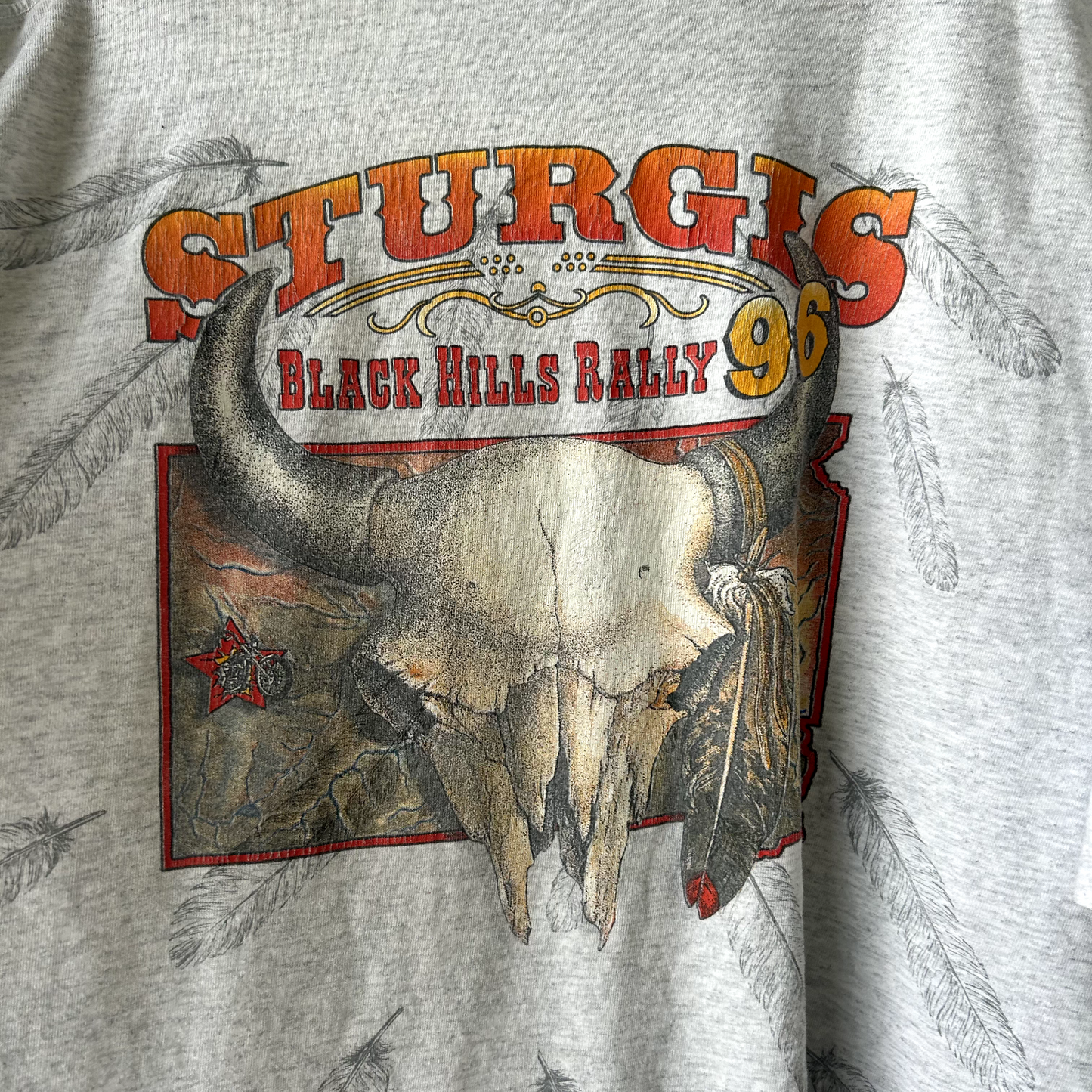 VINTAGE 90s | Sturgis Black Hills Rally Wolf T-Shirt sz XXL Adult Made In USA