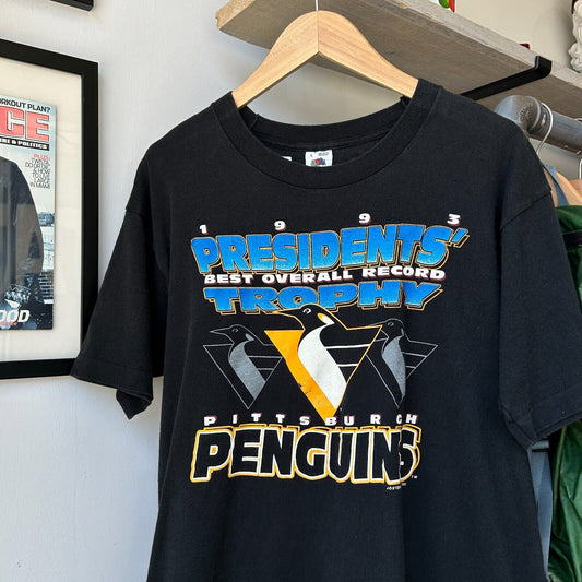 VINTAGE 90s | Pittsburgh Penguins Presidents Trophy Hockey T-Shirt sz L