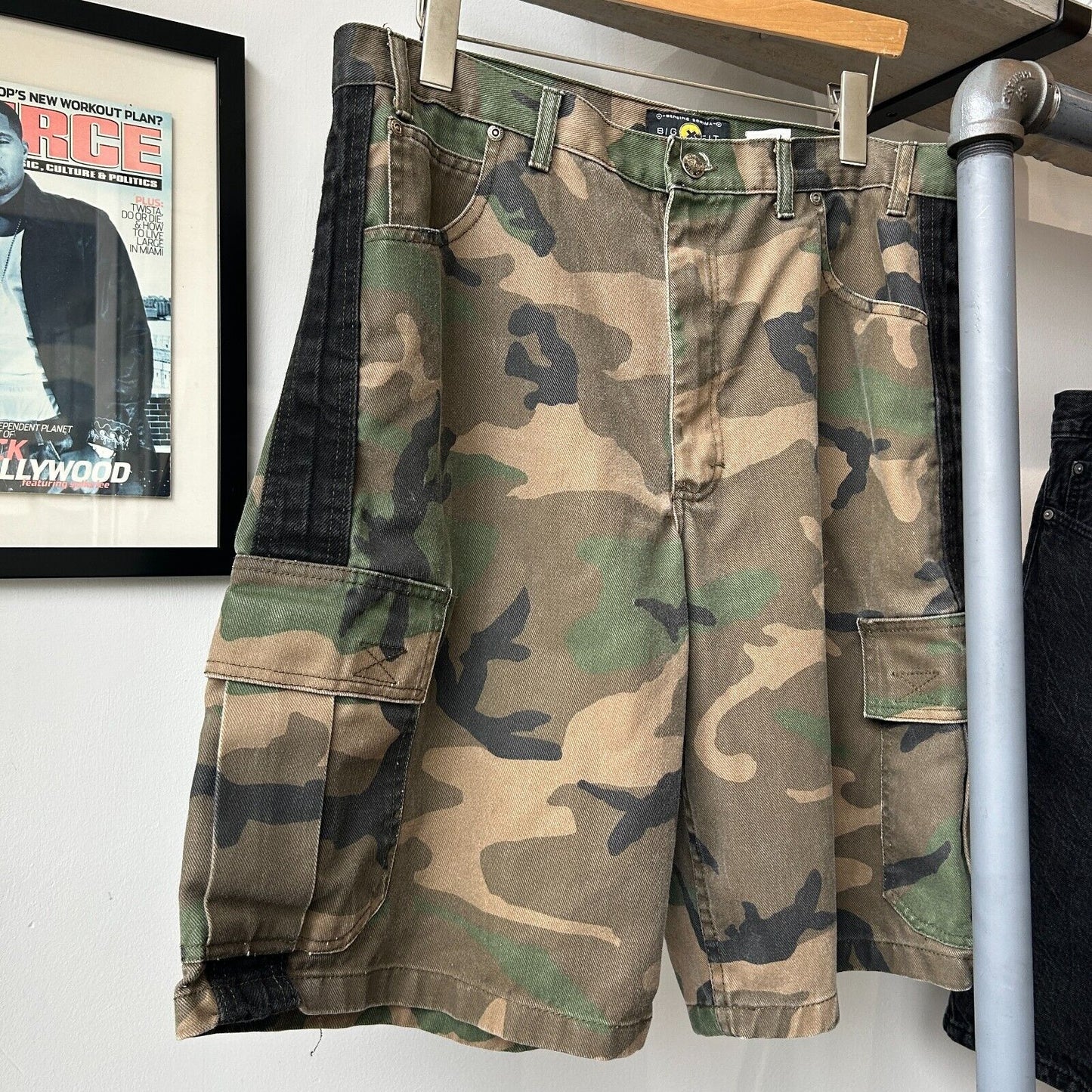 VINTAGE | Big X Fit Camo Baggy Cargo Shorts sz W36