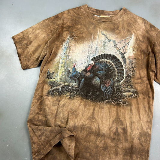 VINTAGE | The Mountain Turkeys Brown Tye Dye T-Shirt sz L Adult