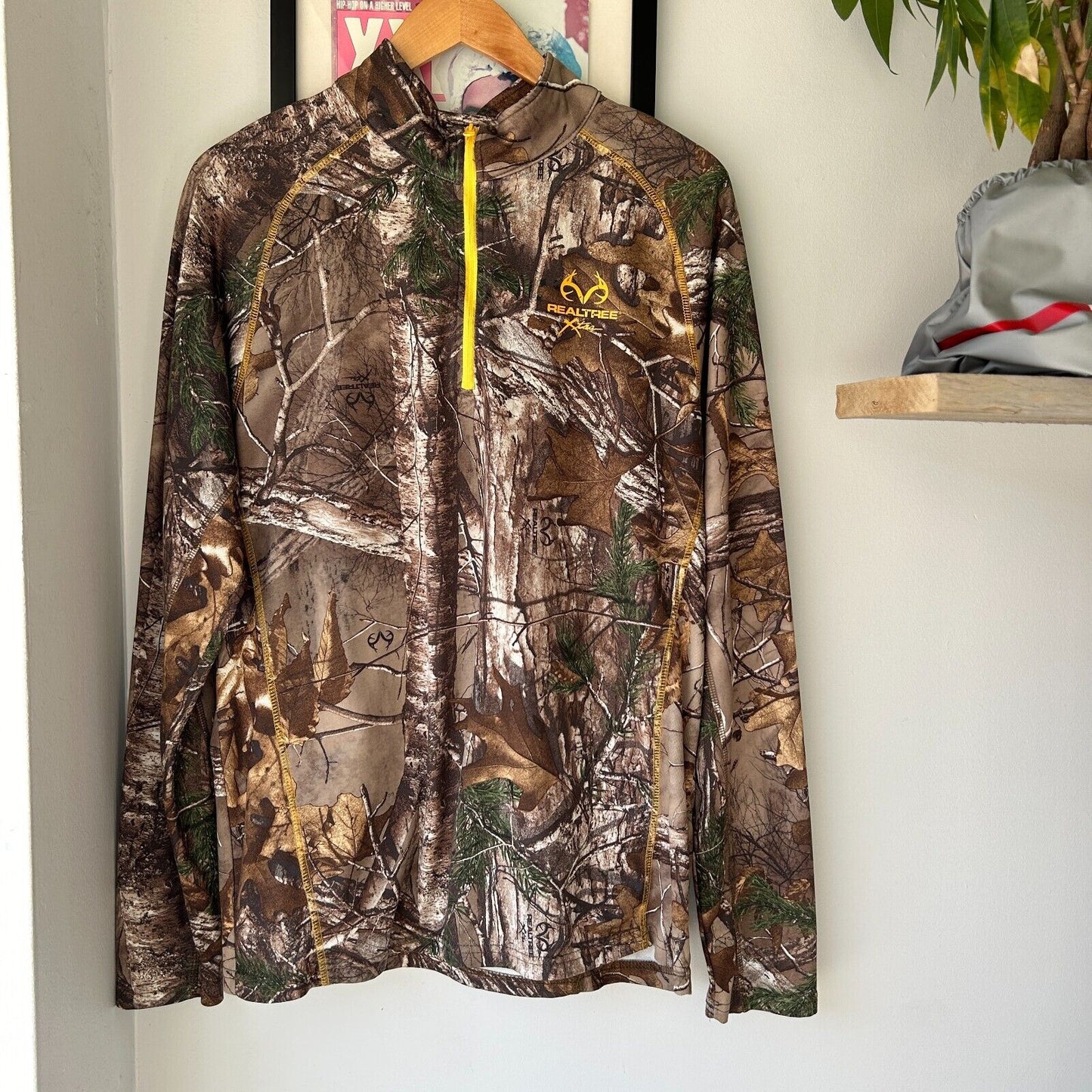 VINTAGE | Real Tree Camo 1/4 Zip Long Sleeve Jersey sz M