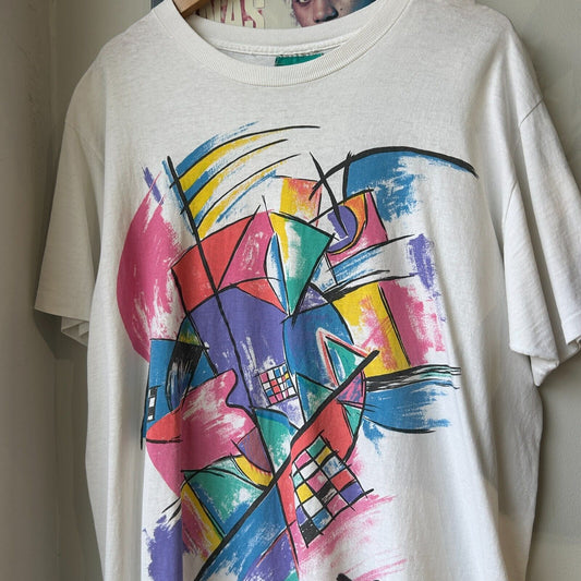 VINTAGE 90s | Abstract Art T-Shirt sz L