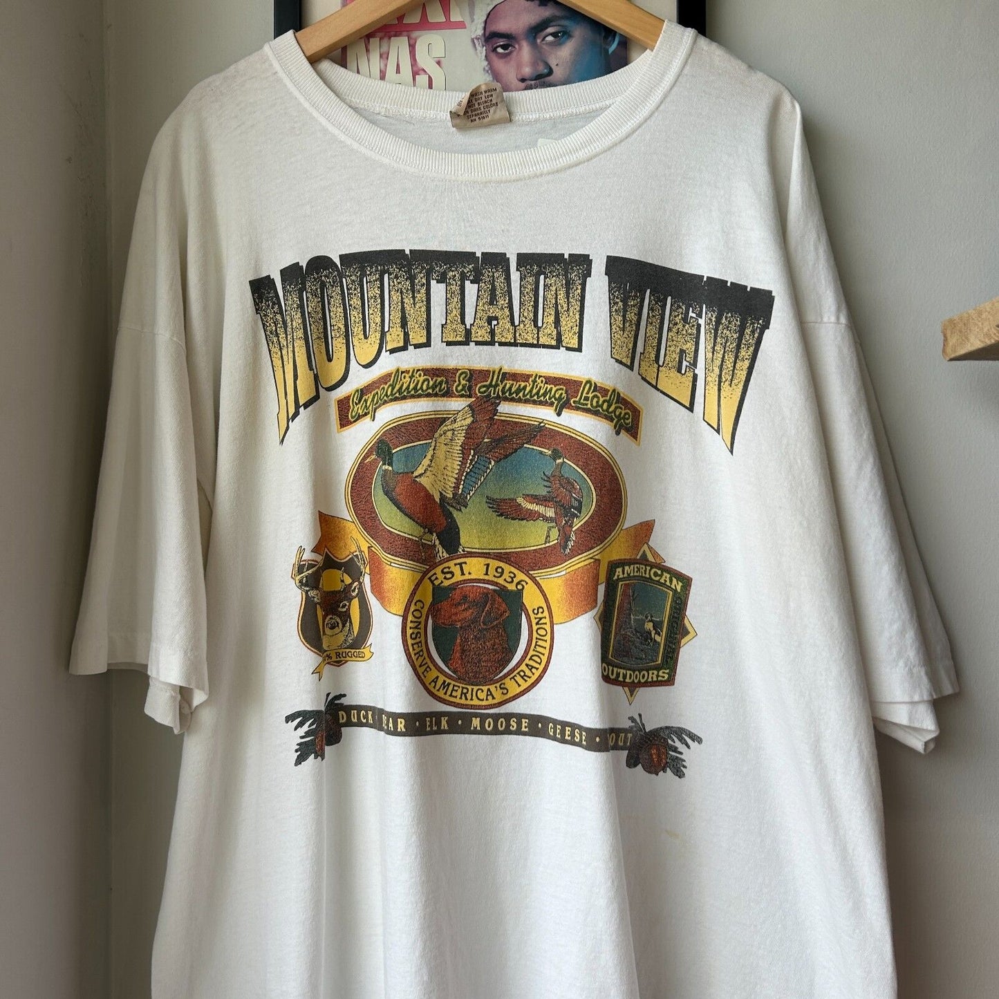 VINTAGE 90s | Mountain View Expedition & Hunting T-Shirt sz XXL