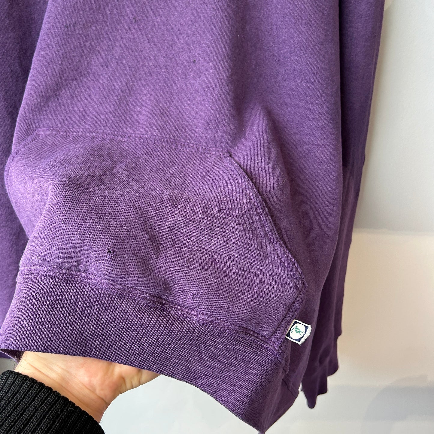 VINTAGE 80s | Discuss Blank Faded Purple Hoodie Sweater sz L